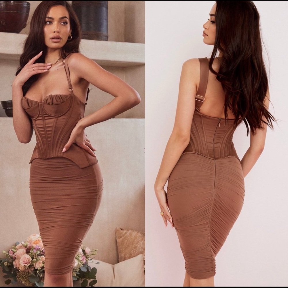 House of CB Brown Midi Dress